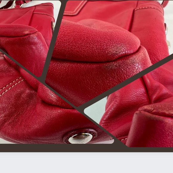 Tory Burch Marion Red/Orange Slouchy Tote w/Dust Bag - Picture 15 of 16